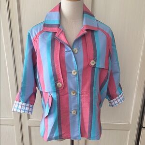 Striped Pink and Blue Women's Jacket